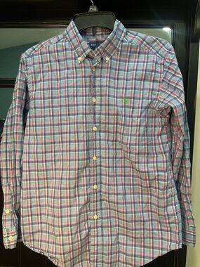 Ralph Lauren Blue and Pink Plaid Button-Down Shirt